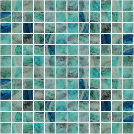 ANDOVA TILES ANDOVA TILES Mediterranean 12" x 12" Straight Edge Glass Mosaic Sheet Wall & Floor Tile ANDMED469